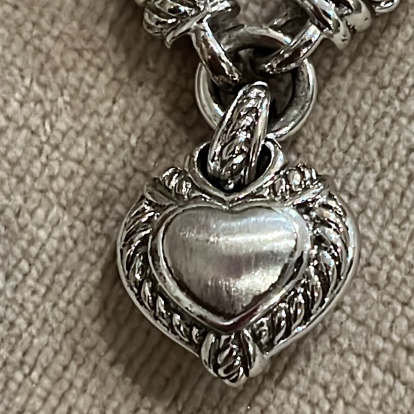 Judith Ripka Sterling Silver Heart & Black Leather Magnetic Bracelet - Picture 7 of 8